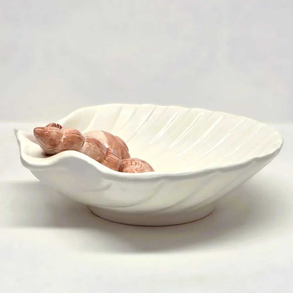 Vtg 1976 Fitz & Floyd FF Soap Dish Ocean Coquille Seashell Clam Scallop Shell